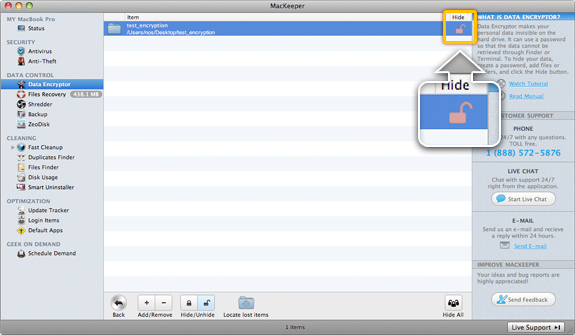 Data Encryptor: Open Lock