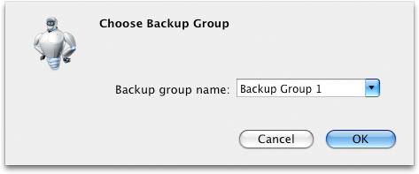 Type in the backup group name or use the default name and click OK.