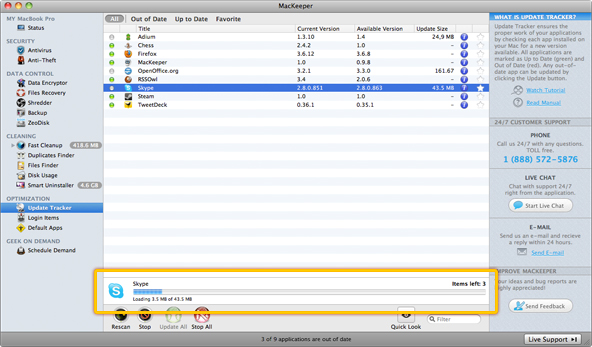 Update Tracker Progress Bar