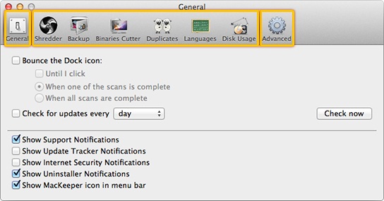 Preferences Window. General Pane