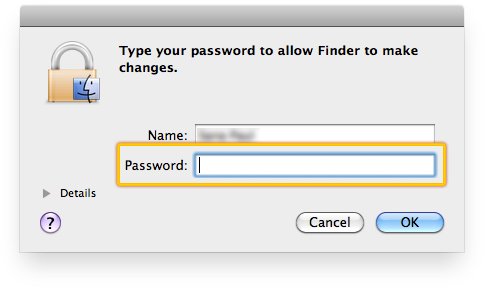 Enter your Mac user password.