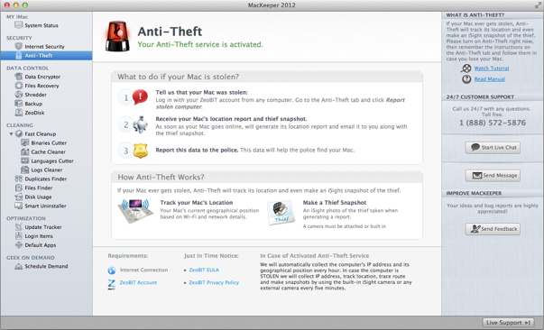 MacKeeper Anti-Theft Page