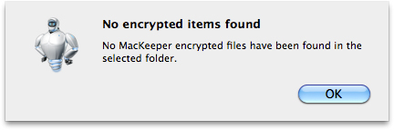 Data Encryptor. No Encrypted Items Found
