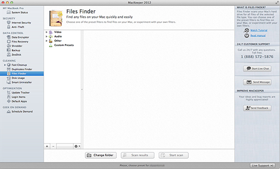 Files Finder Page