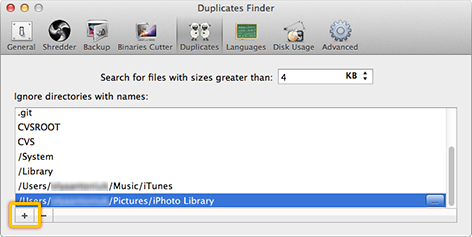 Duplicates Finder. Preferences Window