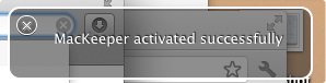 MacKeeper activated successfully.